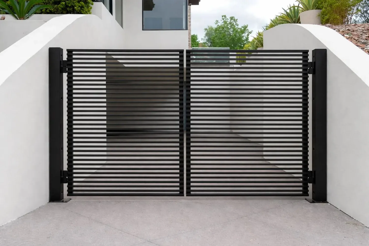 Finished driveway gate installation