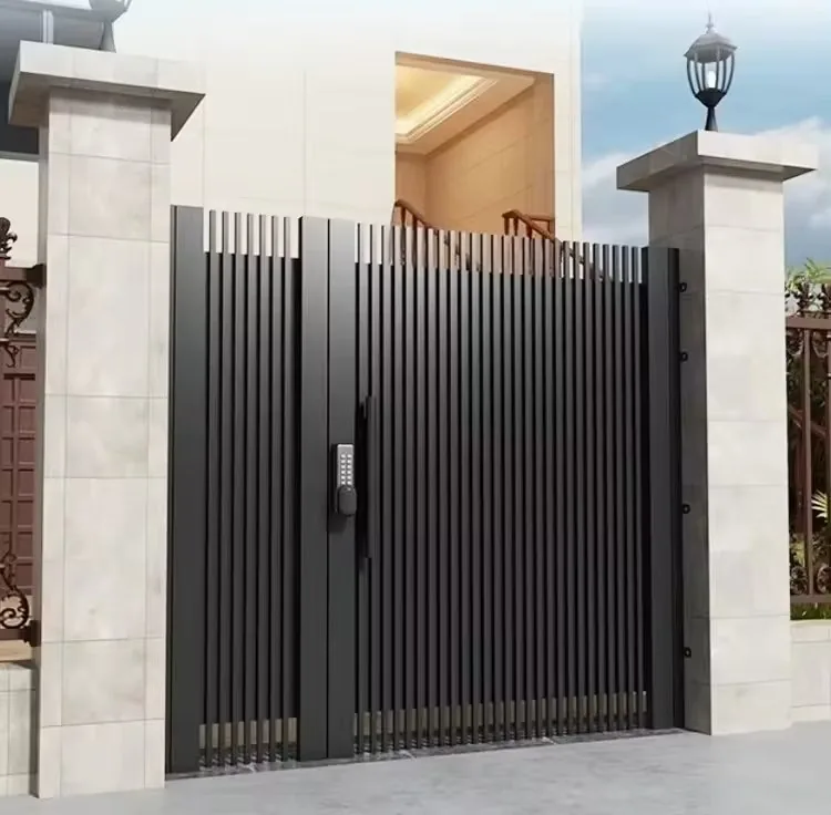 Pedestrian gate and matching fence panels