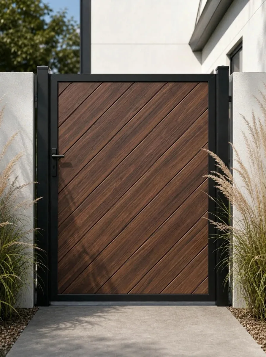 Front garden gate in painted timber