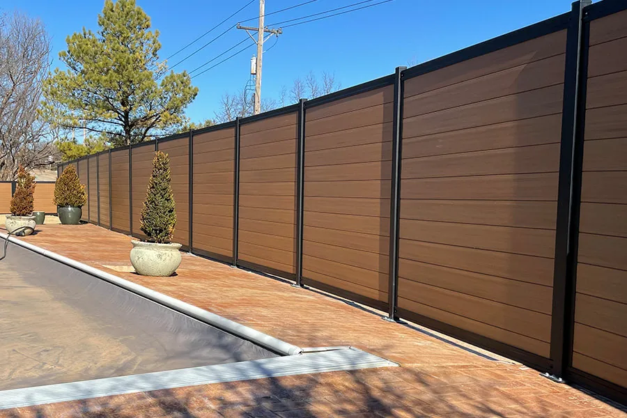 Vinyl fence panels with a flat cap rail