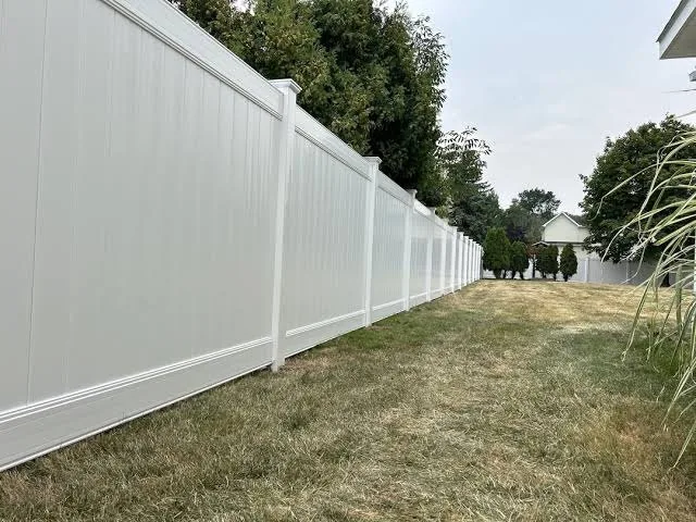 Vinyl privacy panels at full height