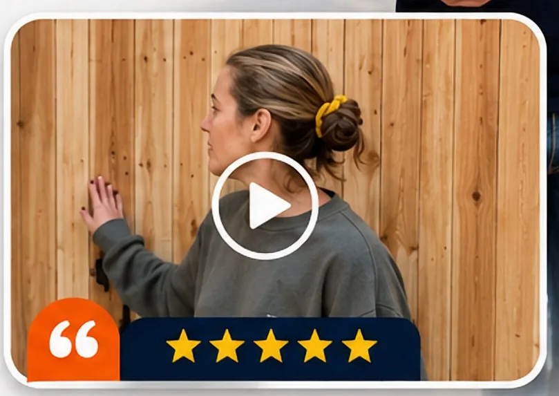 Customer video review of a new fence installation